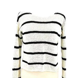 L.O.G.G. Loop Knit Stripe Crop Long Sleeve Sweater